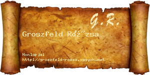 Groszfeld Rózsa névjegykártya